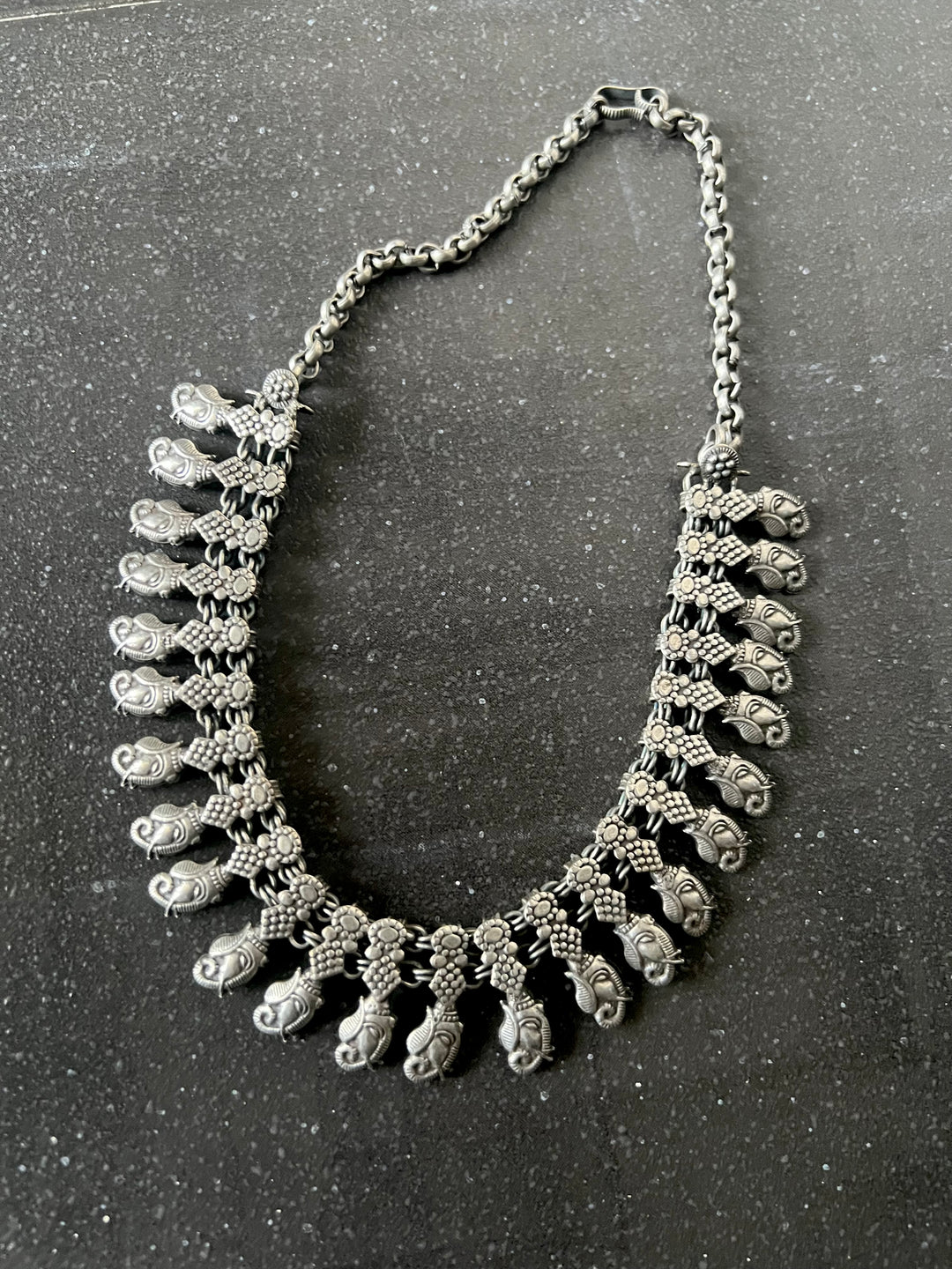 Handmade Tribal Antique Brass Necklace | Adjustable Dori Statement Jewelry