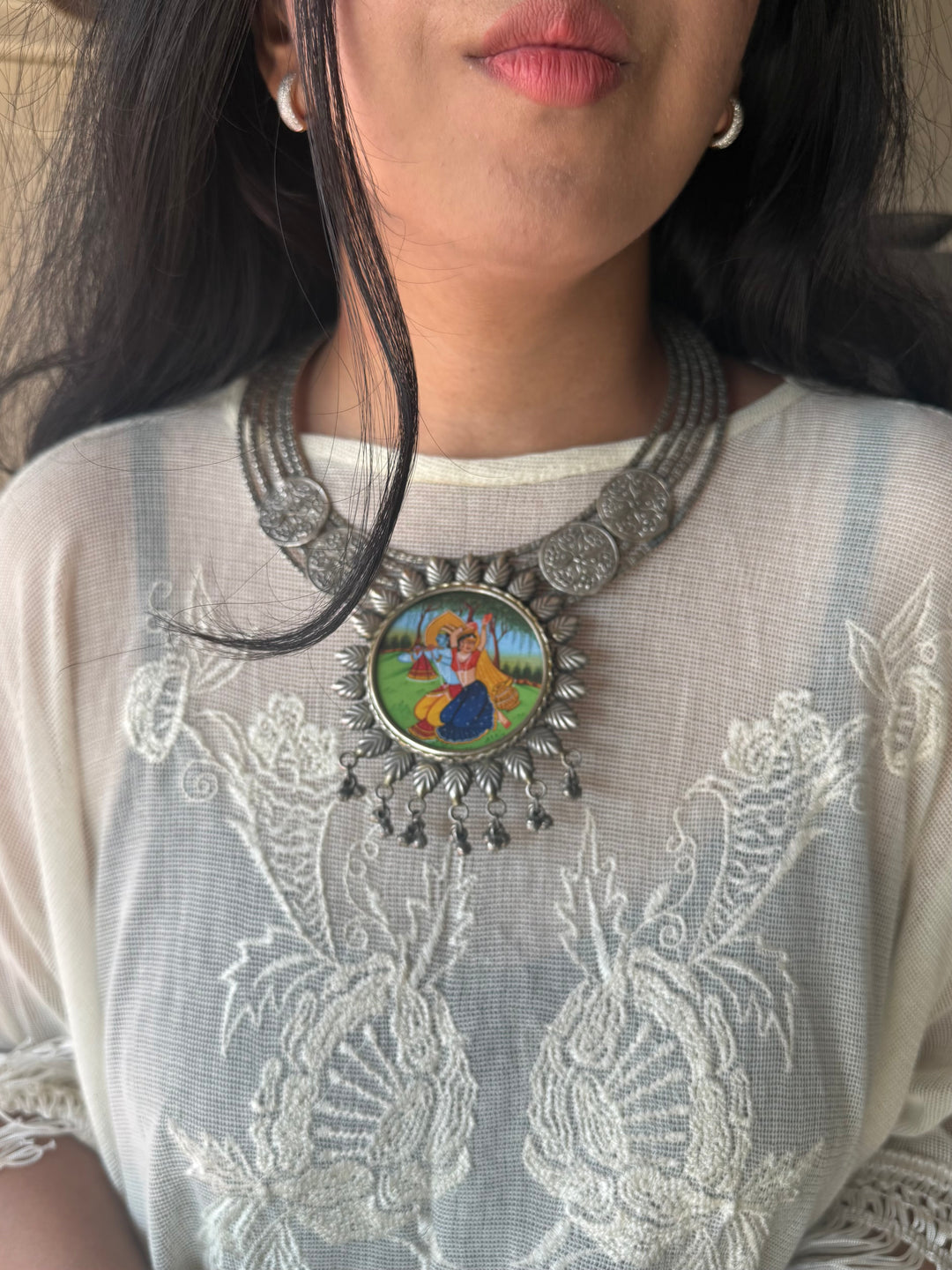 Handmade Tribal Hasli Necklace | Antique Polish Brass Statement Necklace