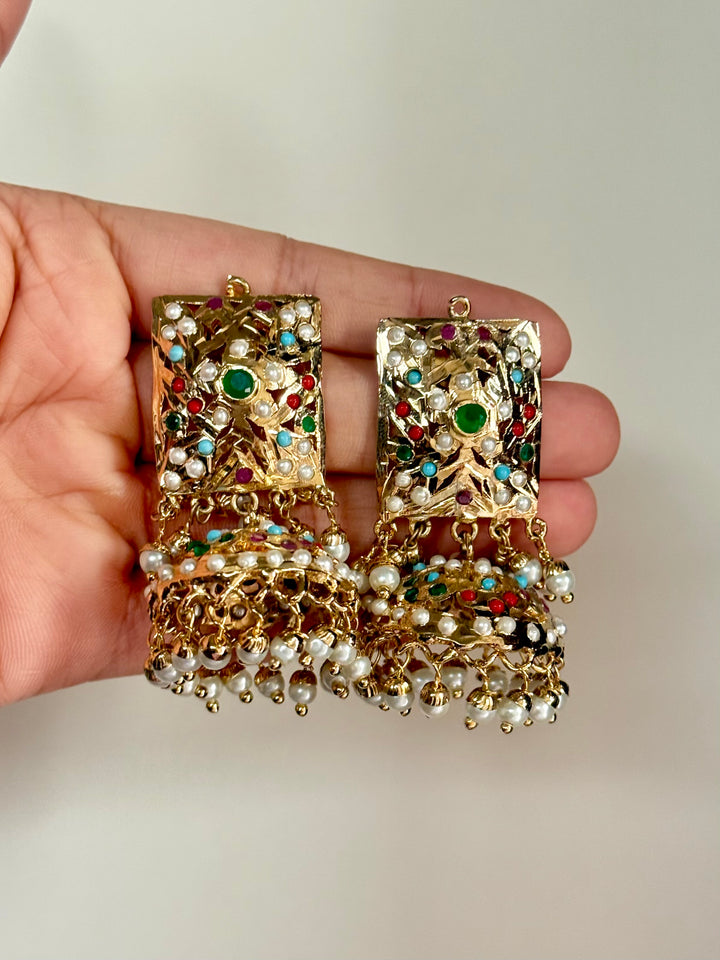 Handmade Jadau Choker Necklace Set 18K Gold Plated | SHIVKA