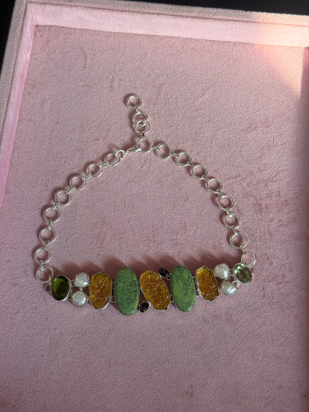 Statement Choker – Silver Brass, Adjustable Necklace