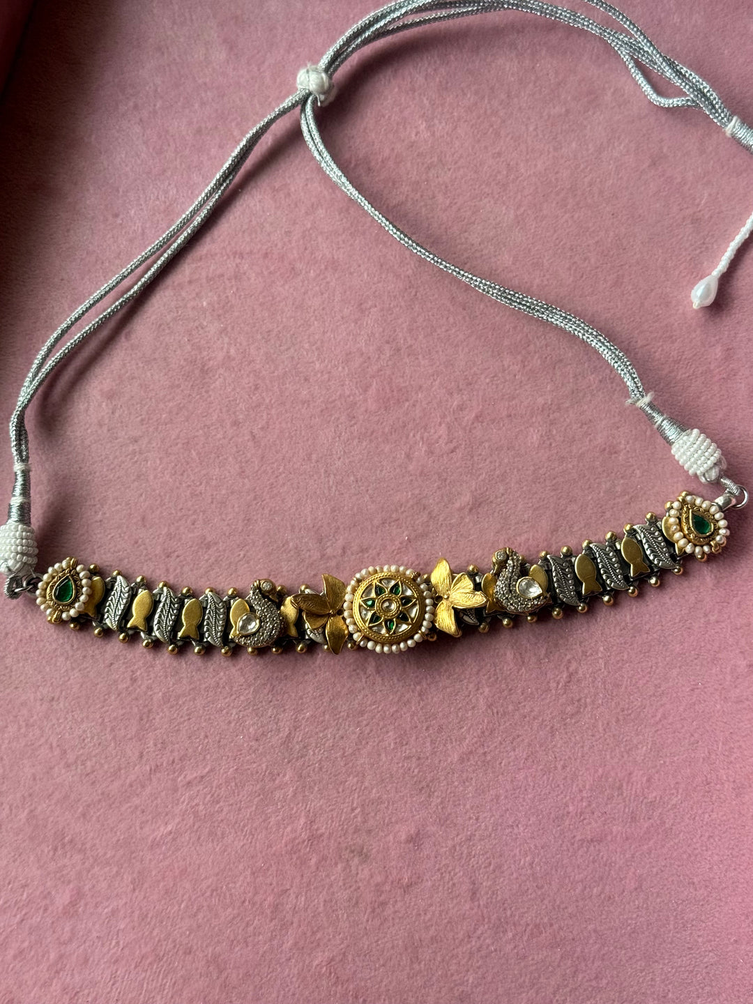 Pure 925 Silver Kundan Choker