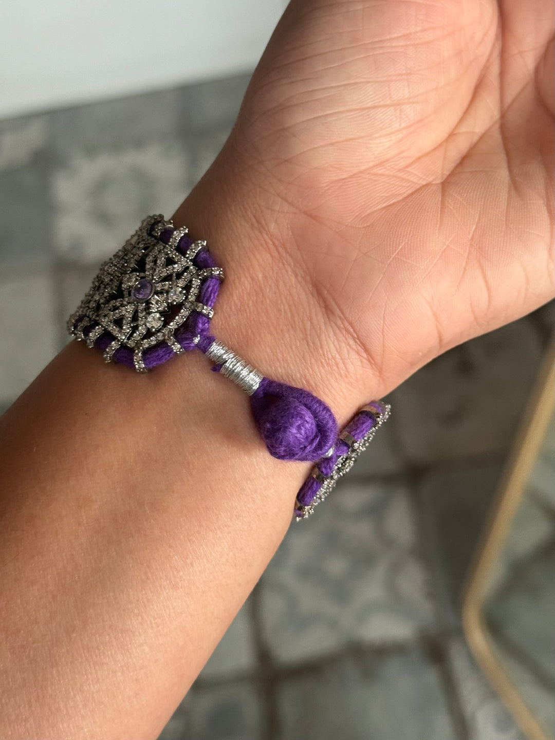 Handmade Designer CZ Bracelet | Rhodium Plated | SHIVKA