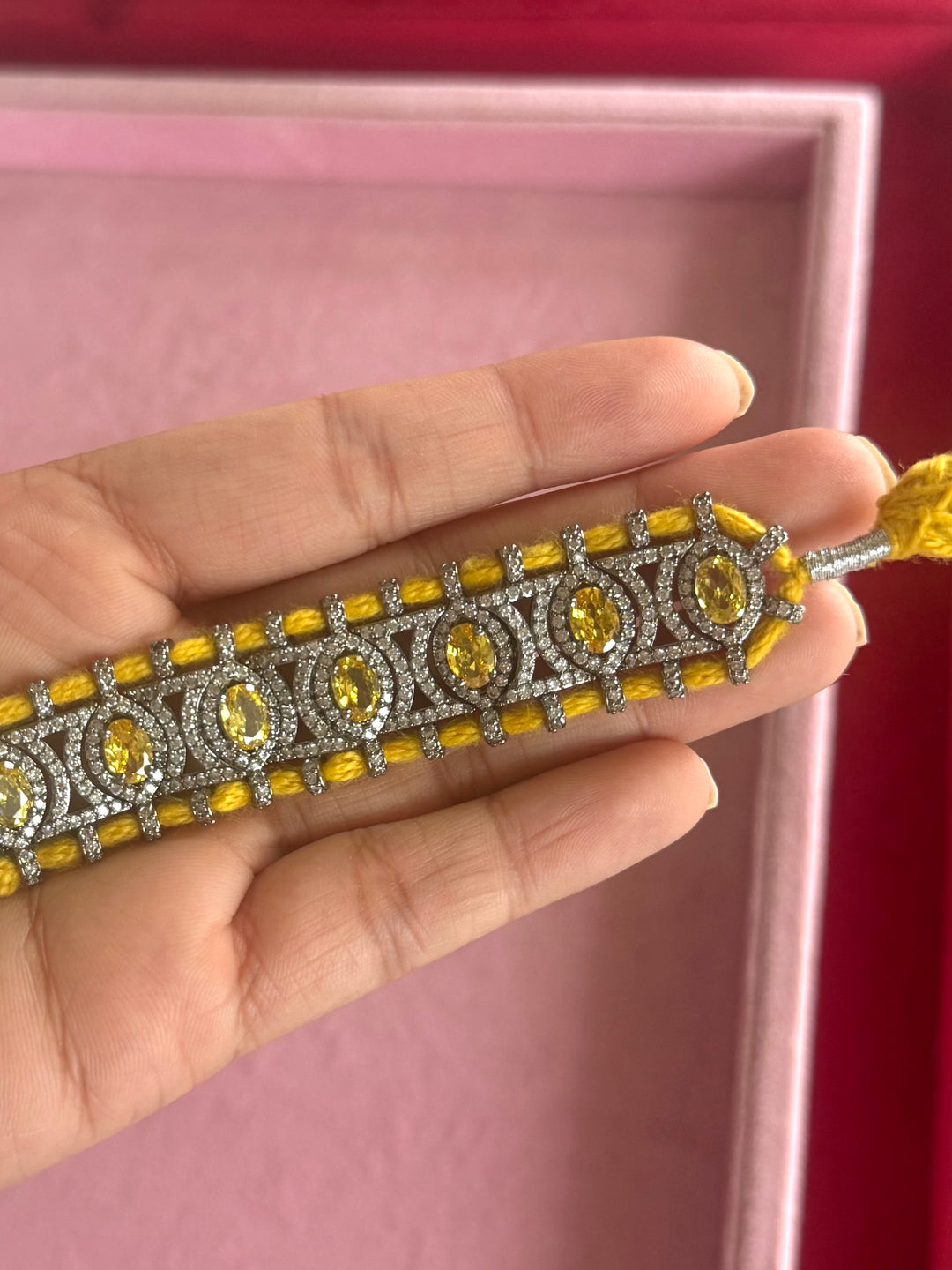Handmade Designer CZ Bracelet | Rhodium Plated | SHIVKA