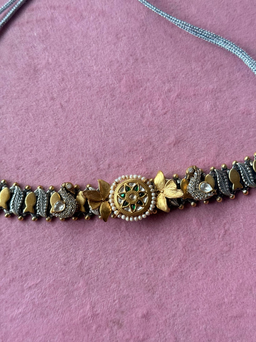 Pure 925 Silver Kundan Choker