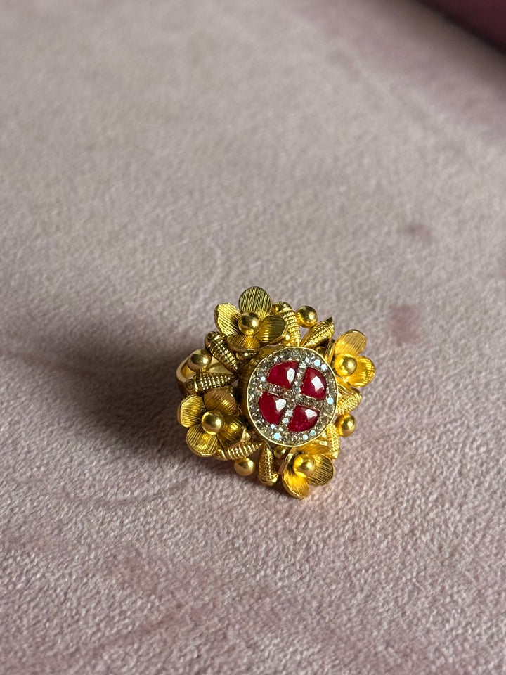 925 Silver Antique CZ Handmade Ring | Adjustable | SHIVKA