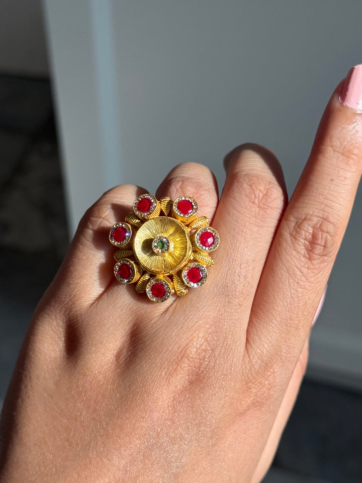 925 Silver Antique CZ Handmade Ring | Adjustable | SHIVKA