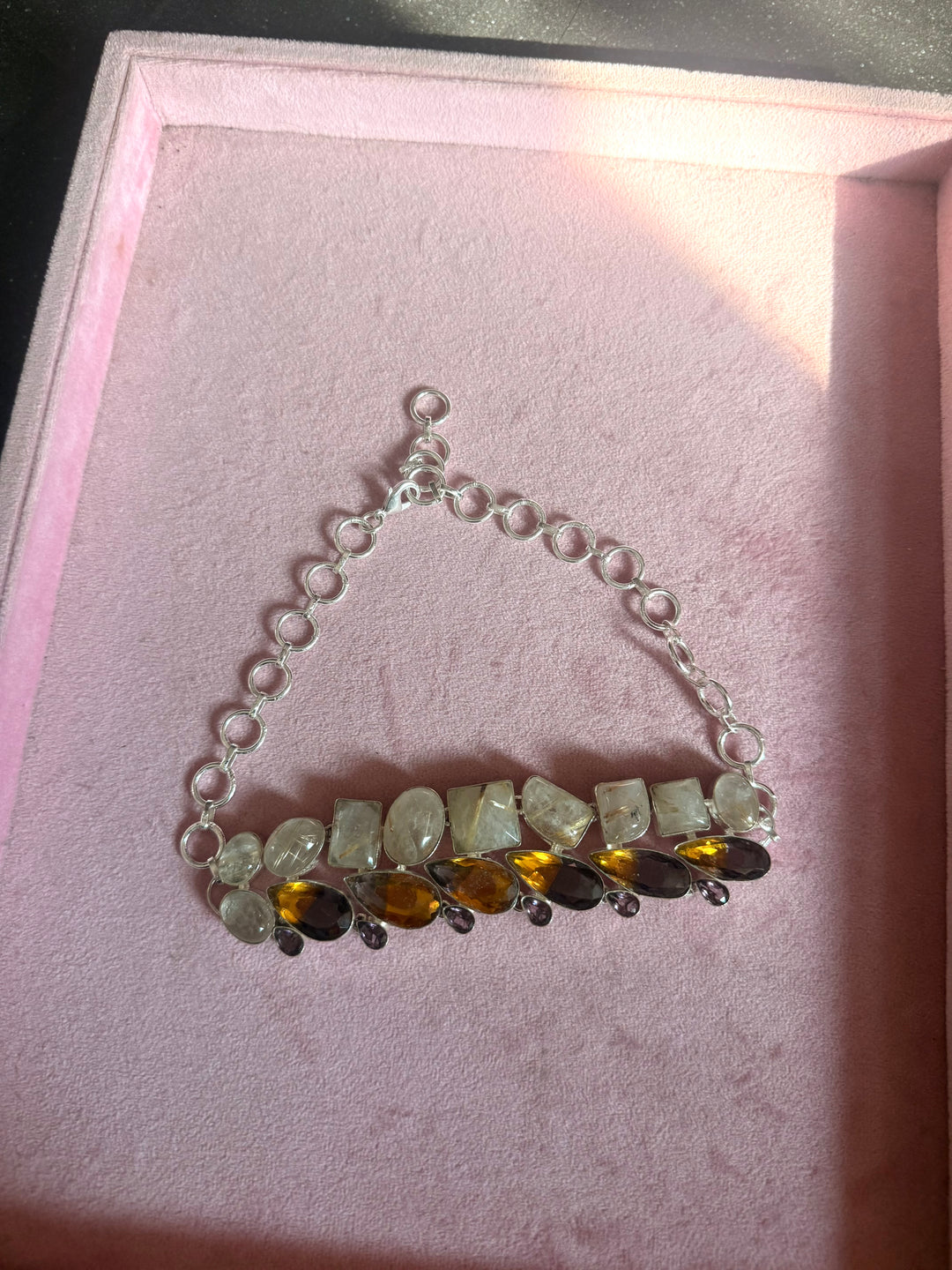 Statement Choker – Silver Brass, Adjustable Necklace