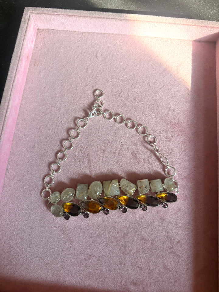 Statement Choker – Silver Brass, Adjustable Necklace