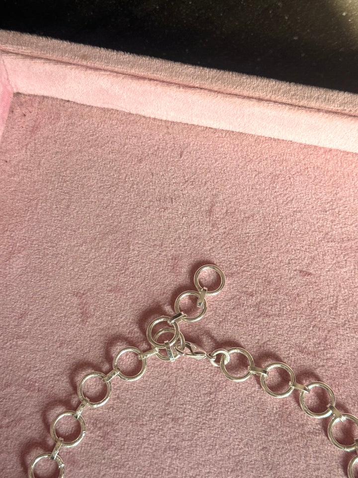 Statement Choker – Silver Brass, Adjustable Necklace