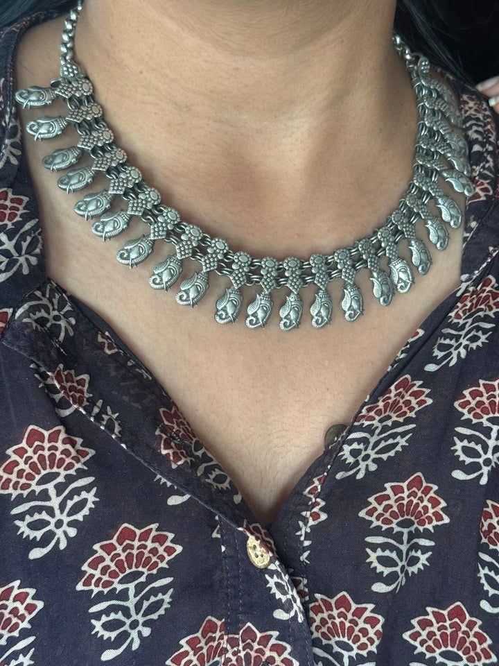 Handmade Tribal Antique Brass Necklace | Adjustable Dori Statement Jewelry