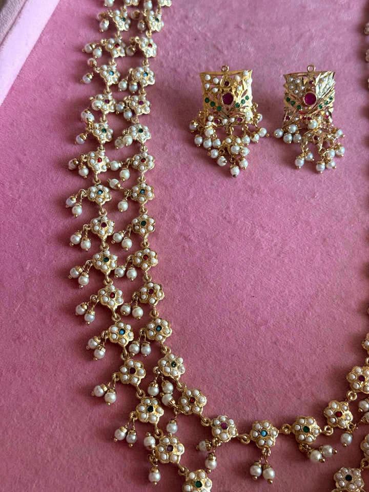 Handmade Jadau Necklace Set 18K Gold Plated | SHIVKA