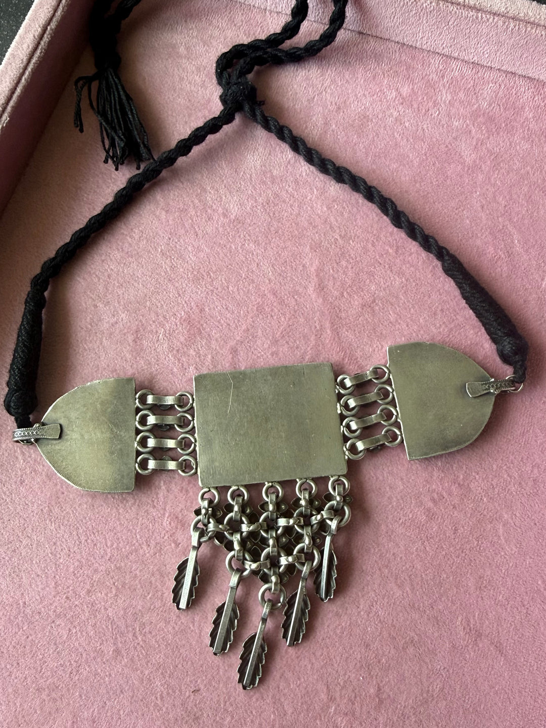 Handmade Tribal Antique Brass Statement Necklace | Adjustable Dori Artisan Jewelry