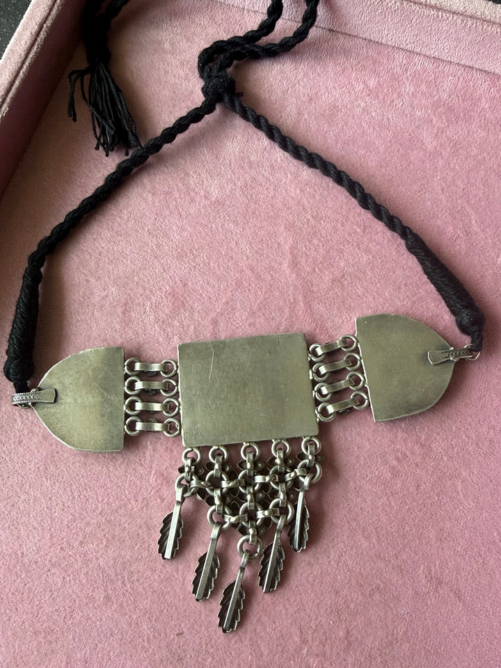 Handmade Tribal Antique Brass Statement Necklace | Adjustable Dori Artisan Jewelry