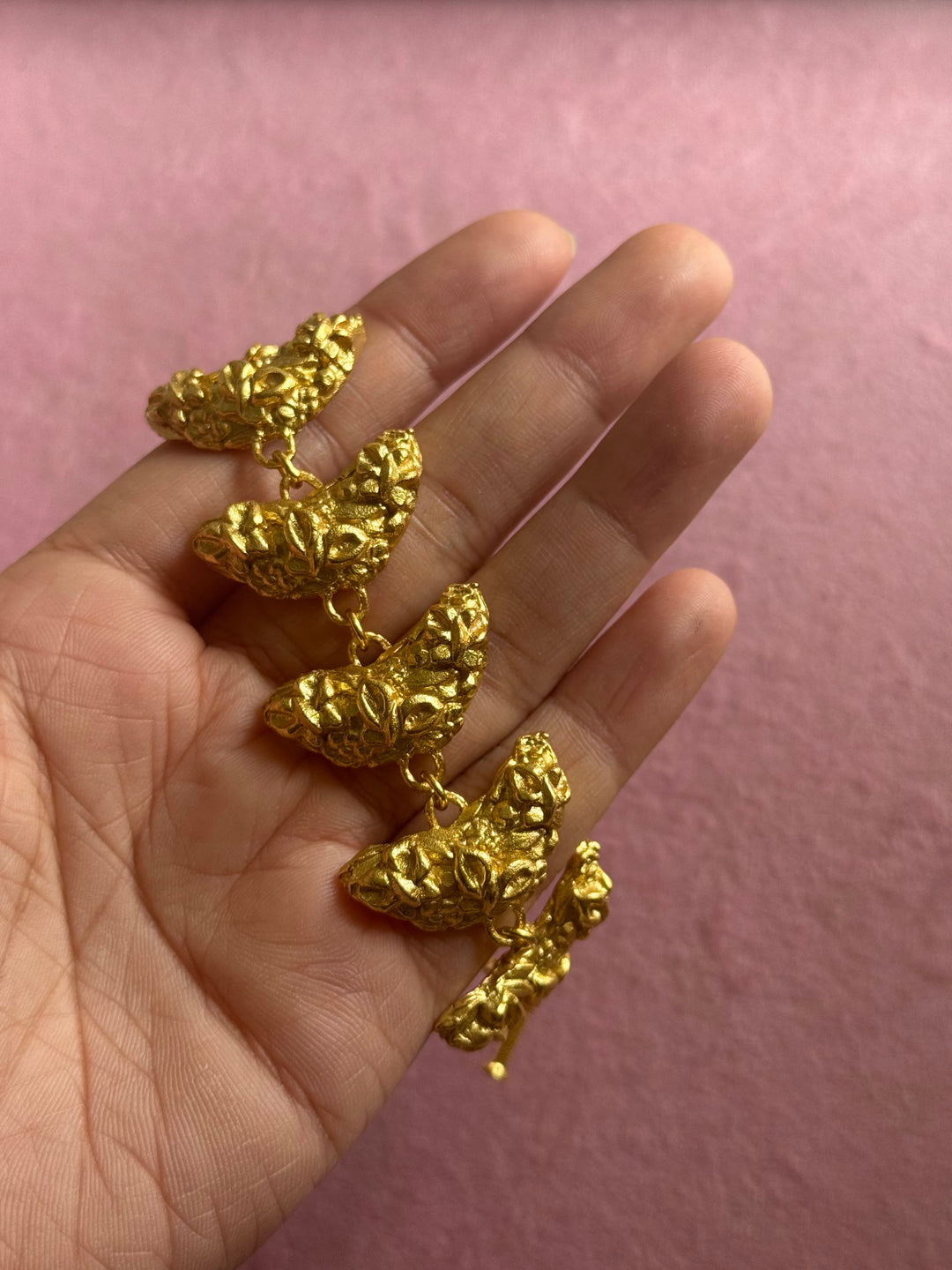 Handmade Statement Brass Bracelet | Gold Polish Toggle Clasp 7 Inch Jewelry