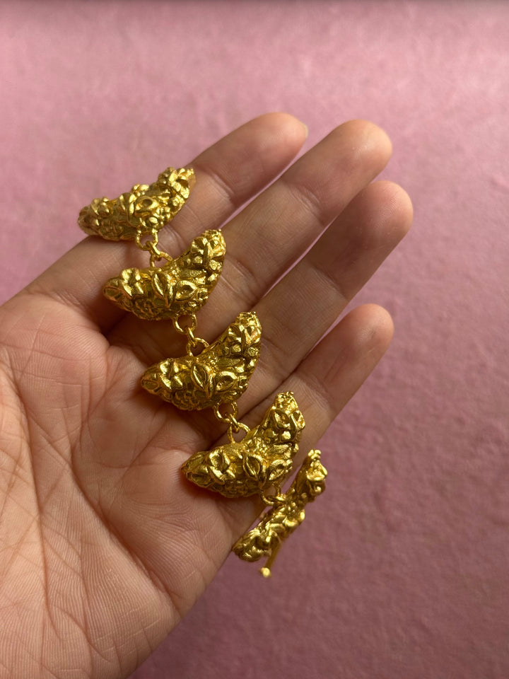 Handmade Statement Brass Bracelet | Gold Polish Toggle Clasp 7 Inch Jewelry