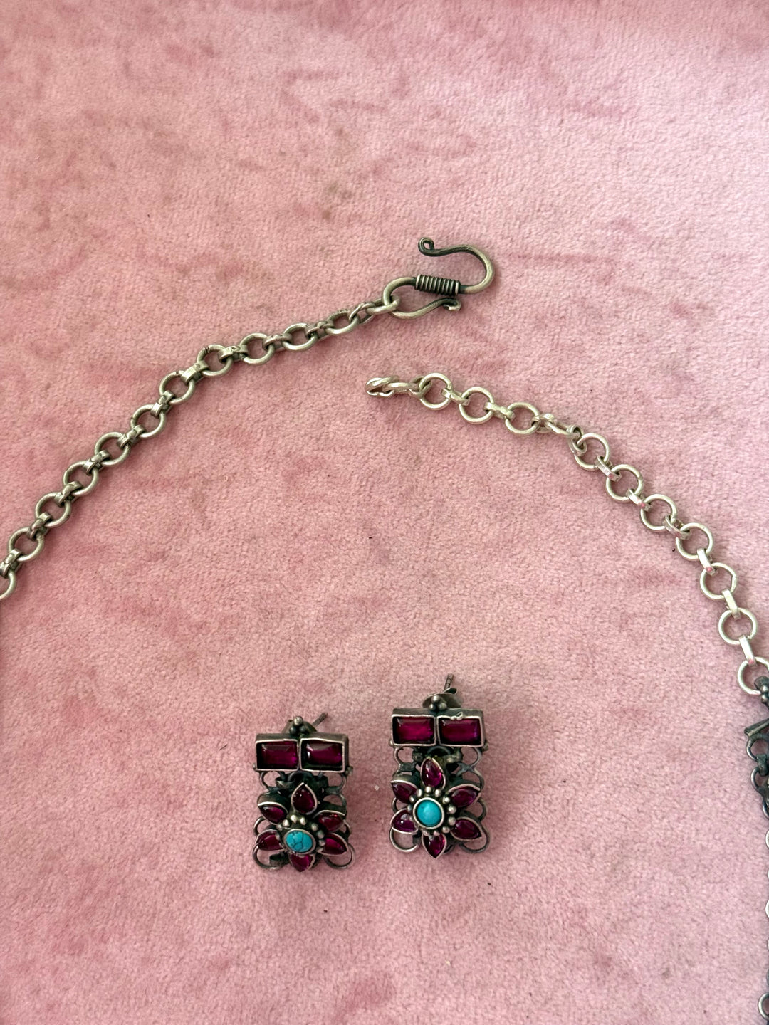 Handmade 925 Silver Antique Necklace Set | SHIVKA