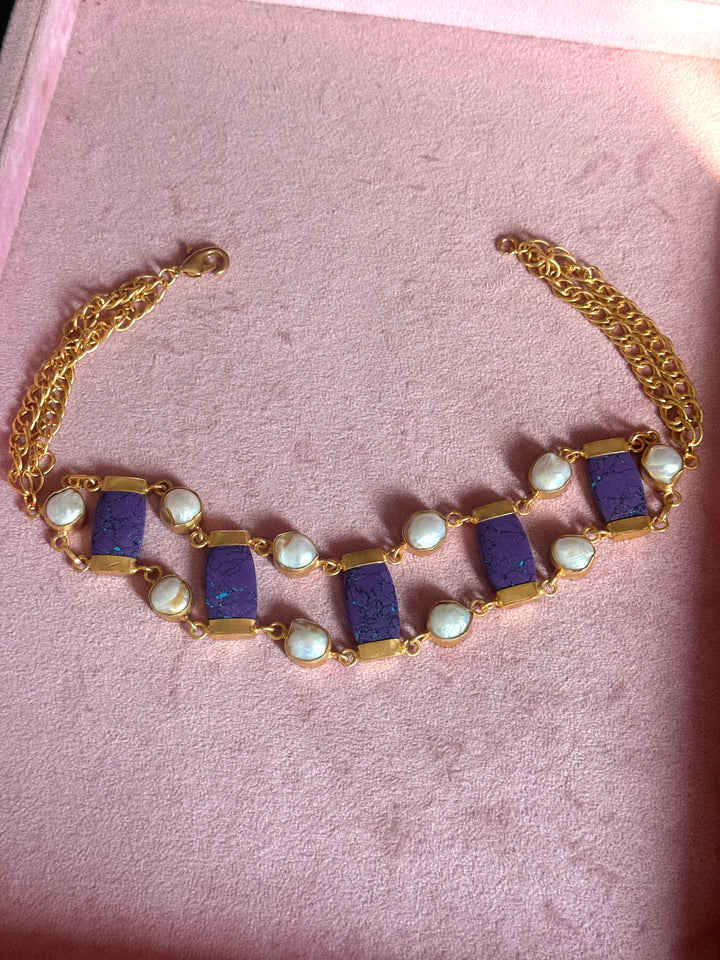 Statement Choker – Gold Brass, Adjustable Necklace