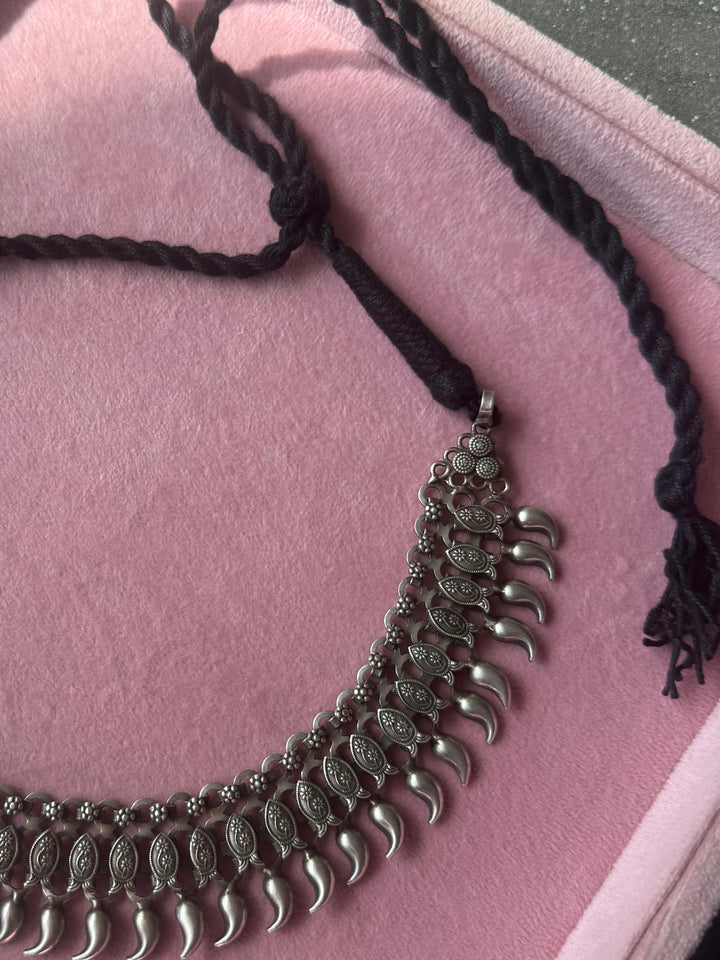 Handmade Tribal Antique Brass Statement Necklace | Adjustable Dori Artisan Jewelry