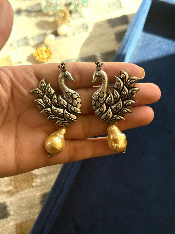 Statement Shell Drop Mayura Earrings