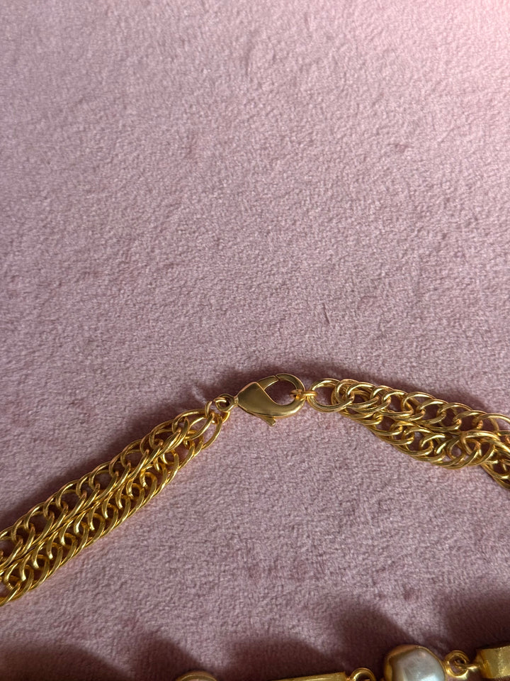 Statement Choker – Gold Brass, Adjustable Necklace