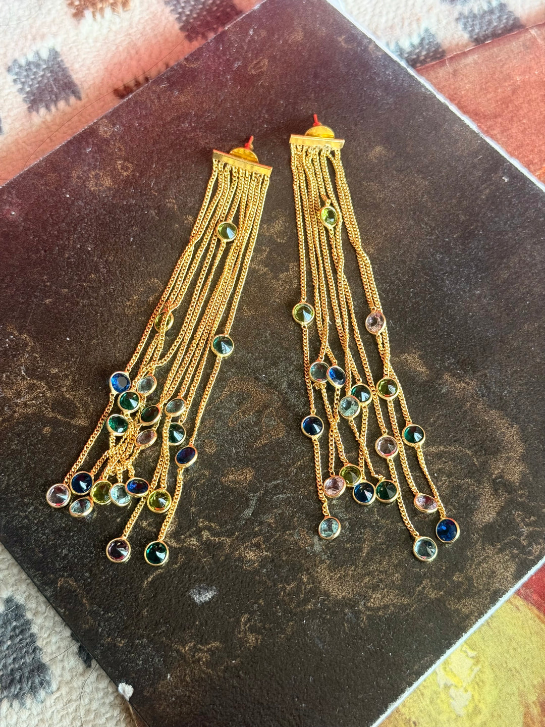 Designer Sapphire Long Earrings