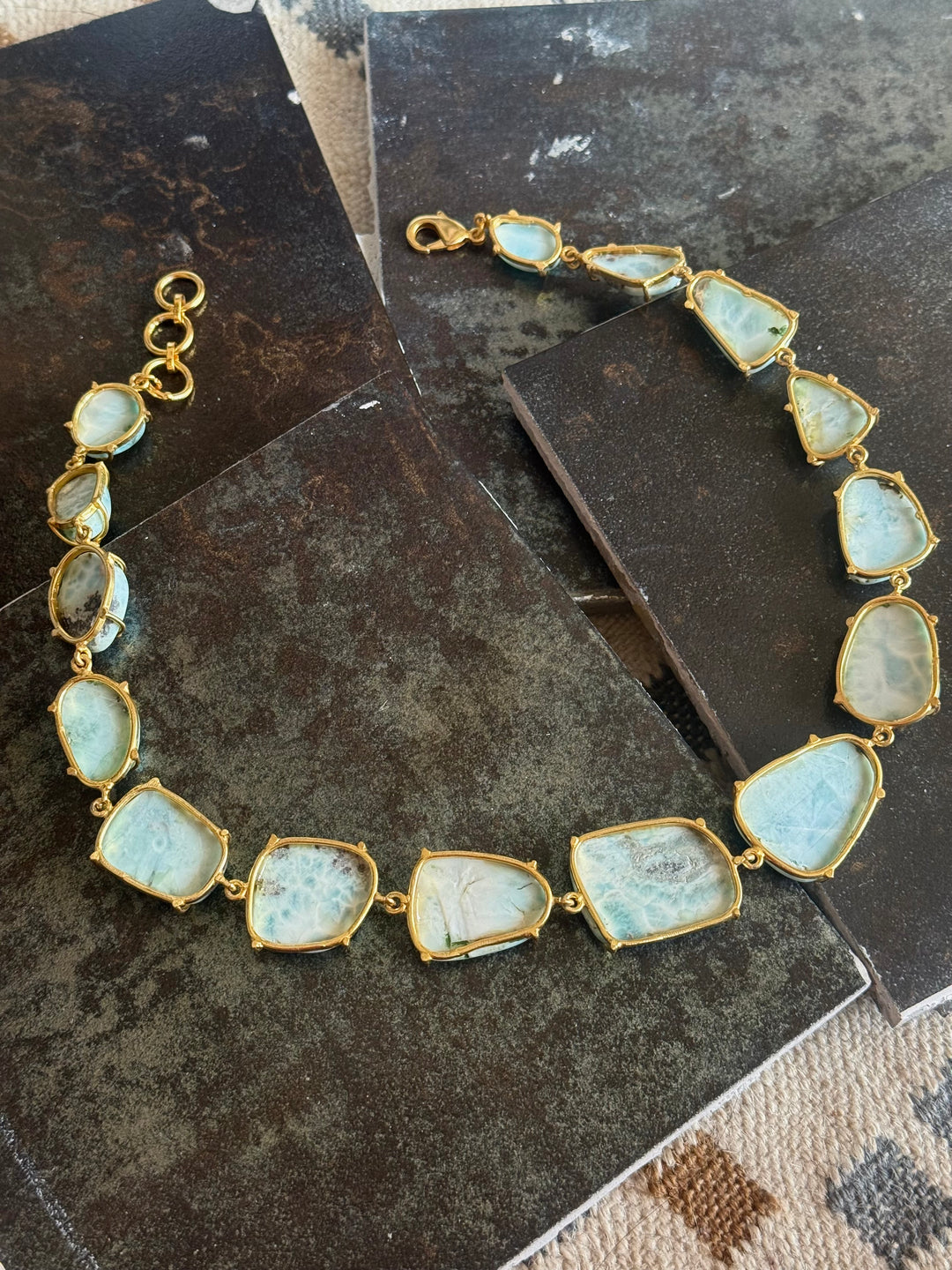 Statement Larimar Stone Necklace