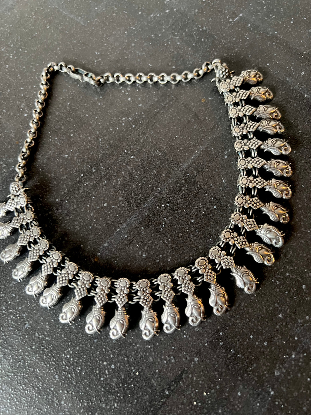 Handmade Tribal Antique Brass Necklace | Adjustable Dori Statement Jewelry