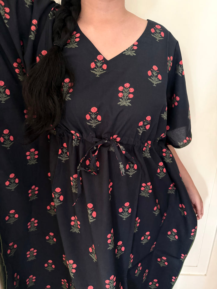 100% Cotton Kaftan: Indian Print Loungewear