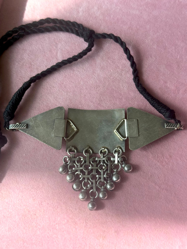 Handmade Tribal Antique Brass Statement Necklace | Adjustable Dori Artisan Jewelry