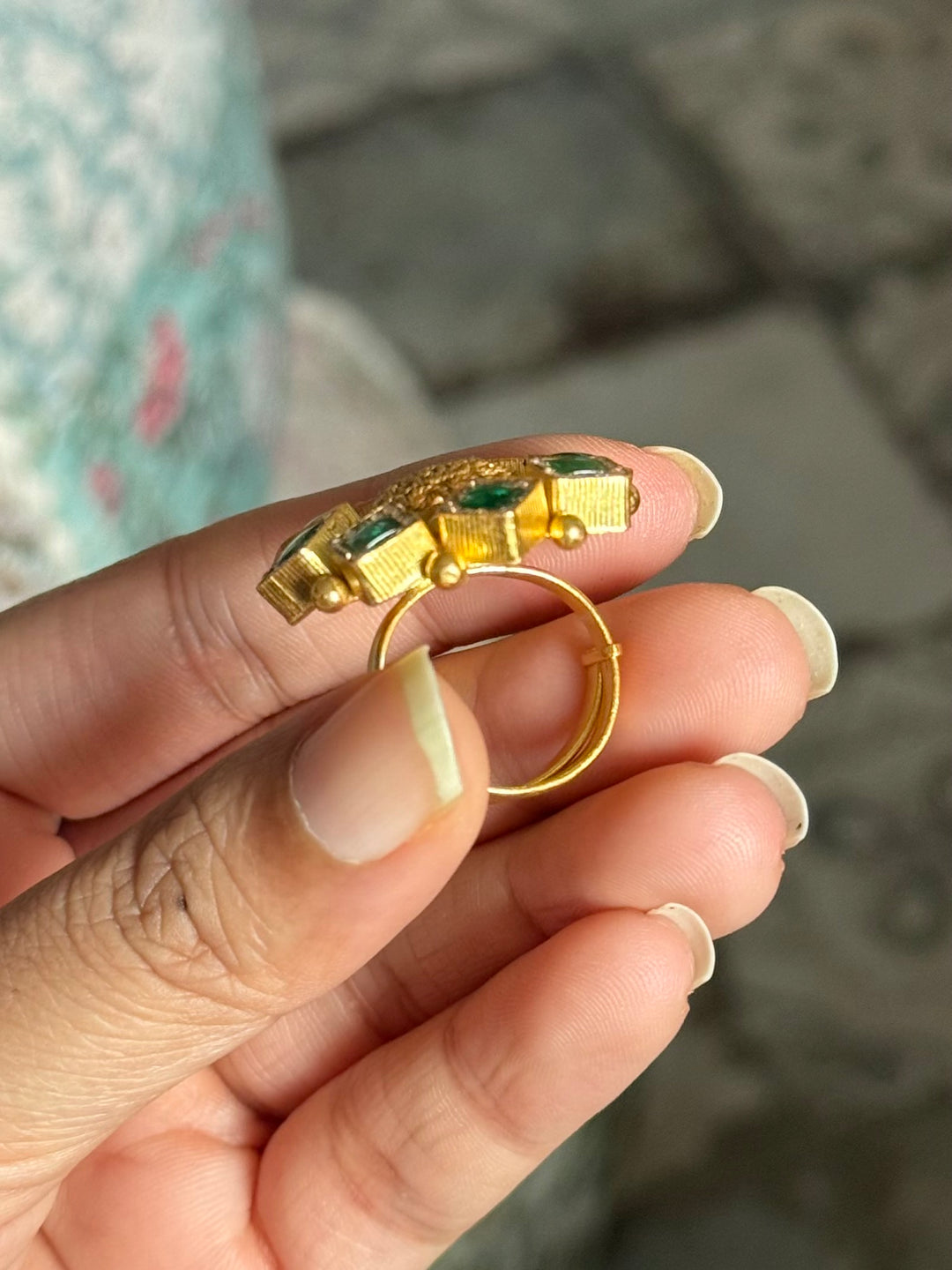 925 Silver Antique CZ Handmade Ring | Adjustable | SHIVKA