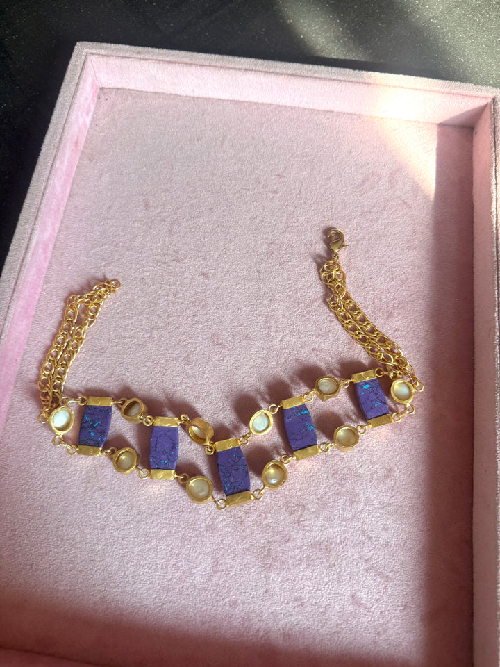 Statement Choker – Gold Brass, Adjustable Necklace