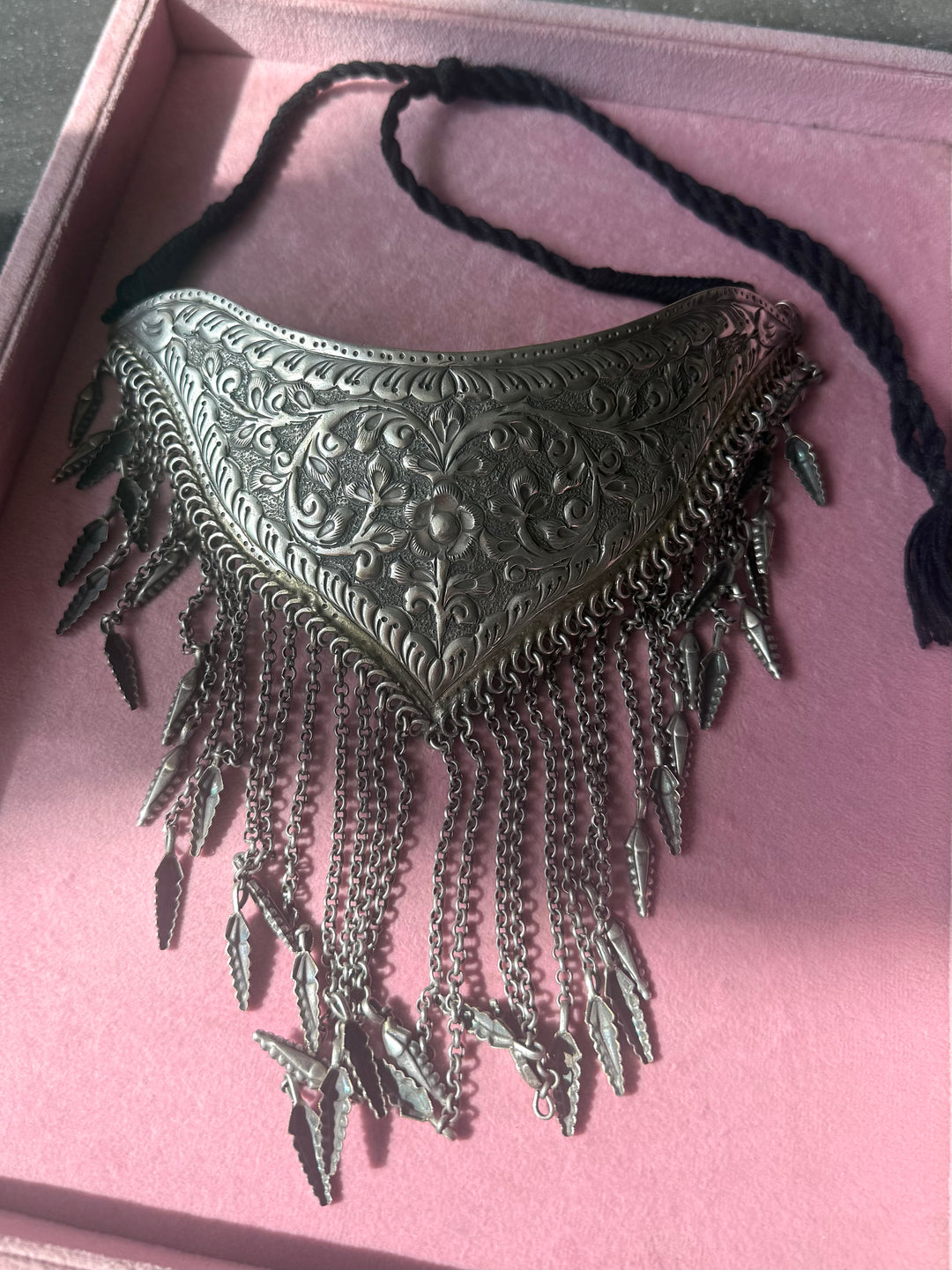 Handmade Tribal Antique Brass Statement Necklace | Adjustable Dori Artisan Jewelry