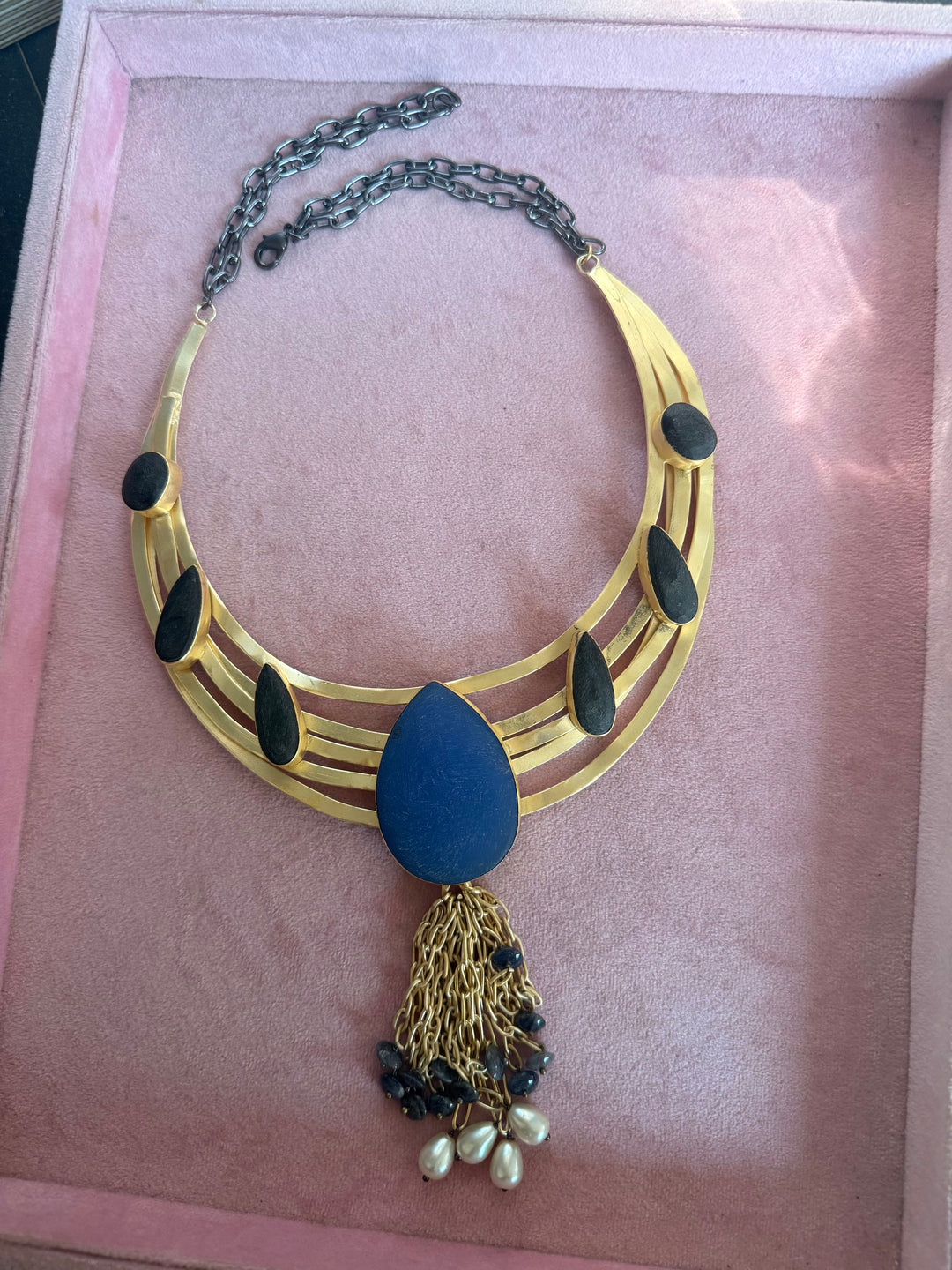 Handmade Hasli Necklace | Gold Polish Brass Adjustable Statement Jewelry