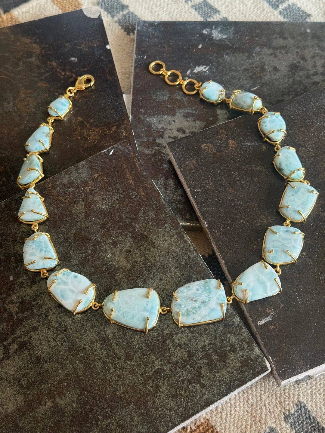 Statement Larimar Stone Necklace