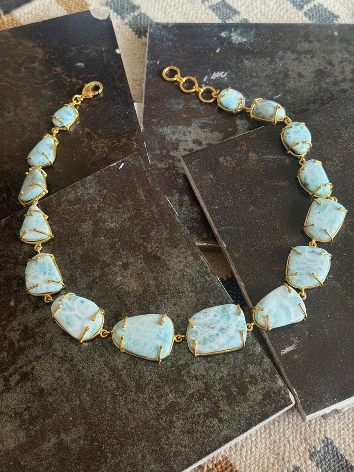 Statement Larimar Stone Necklace