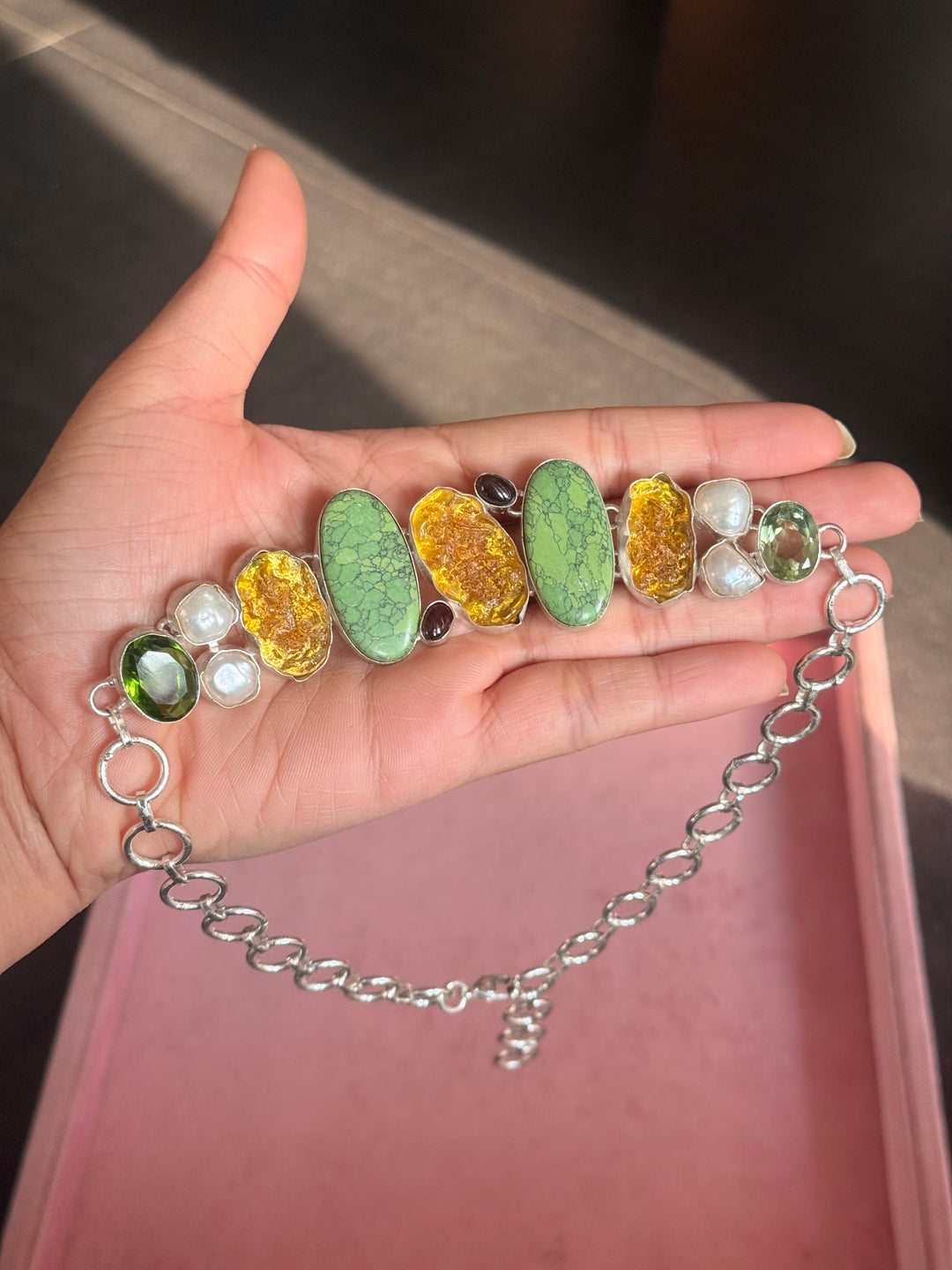 Statement Choker – Silver Brass, Adjustable Necklace