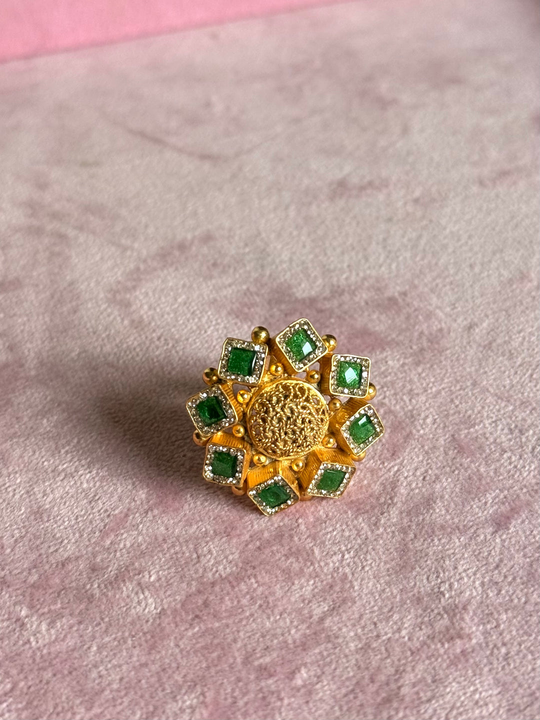 925 Silver Antique CZ Handmade Ring | Adjustable | SHIVKA