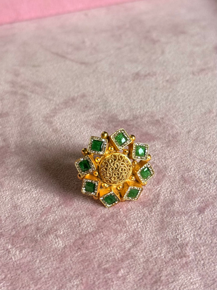 925 Silver Antique CZ Handmade Ring | Adjustable | SHIVKA