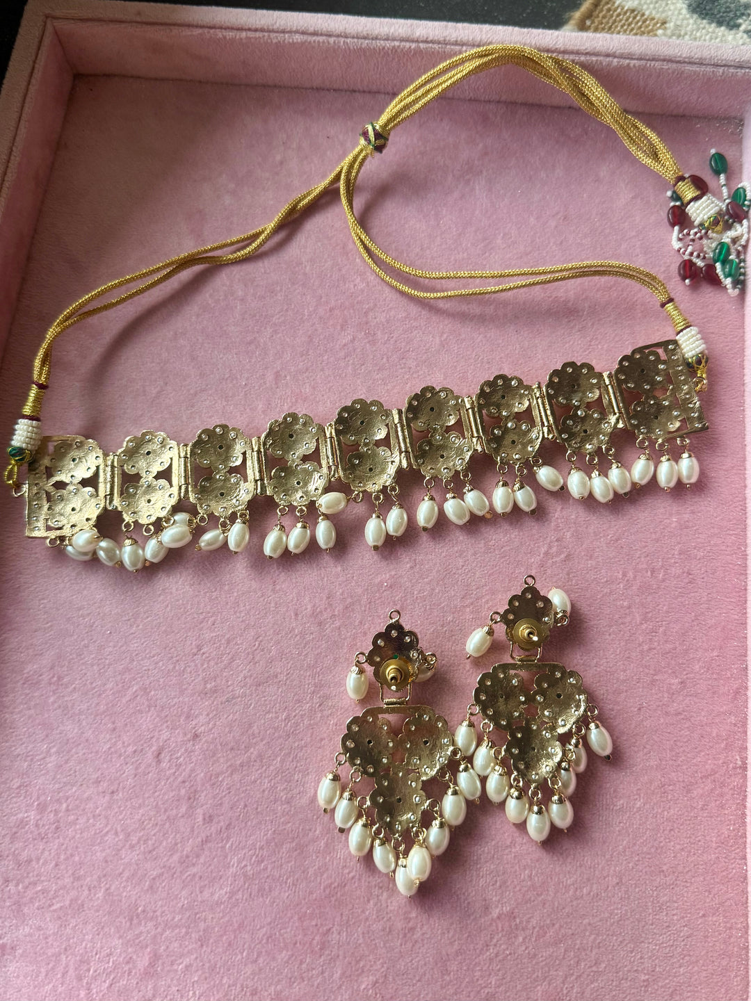Handmade Fine Twin Layer Choker Necklace Set 18K Gold Plated | SHIVKA