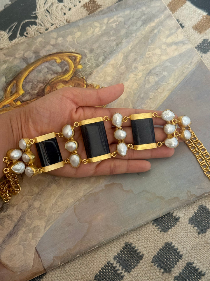 Statement Choker – Gold Brass, Adjustable Necklace