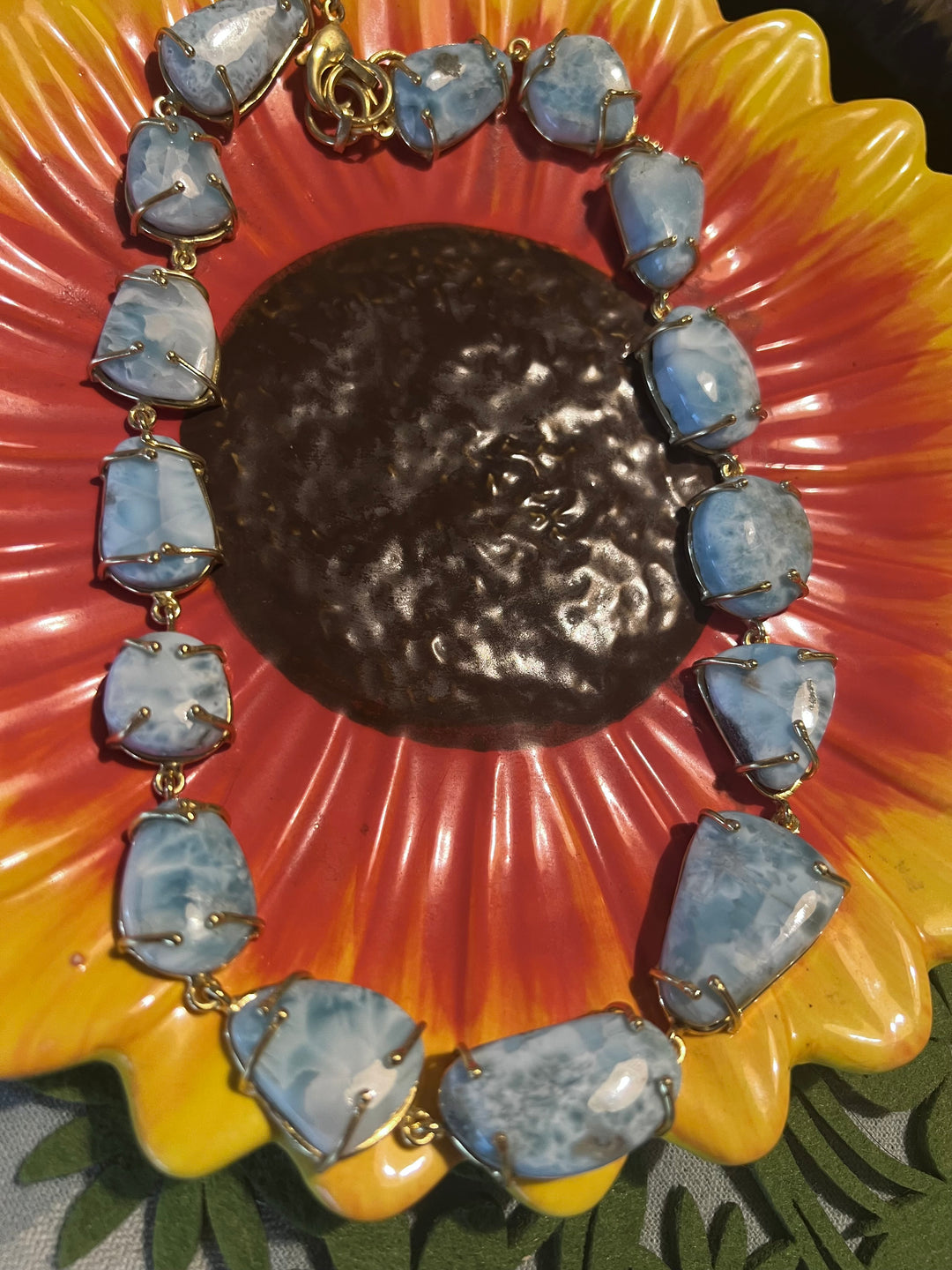 Statement Larimar Stone Necklace
