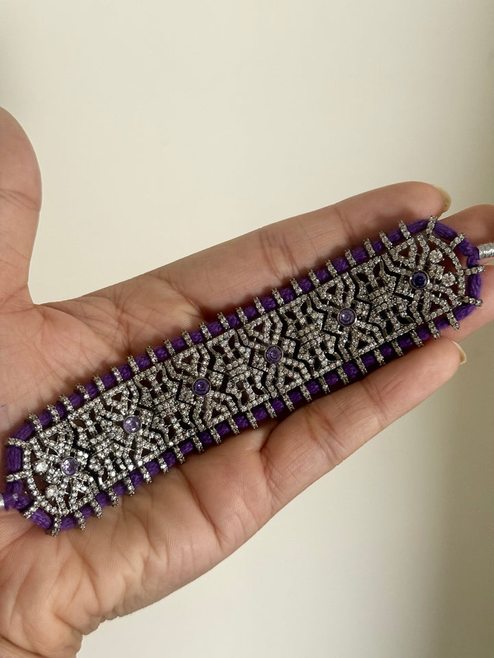 Handmade Designer CZ Bracelet | Rhodium Plated | SHIVKA