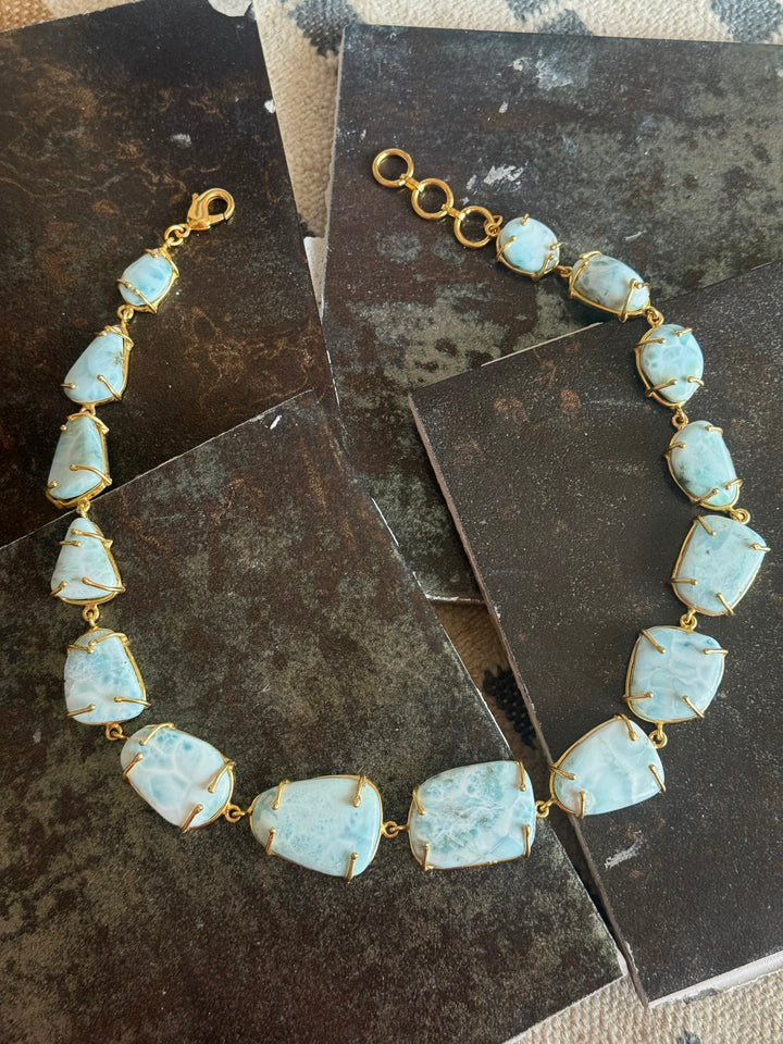 Statement Larimar Stone Necklace