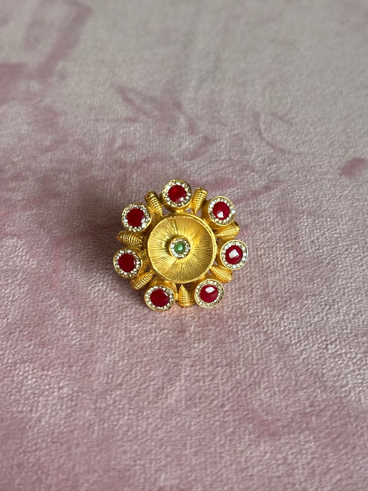 925 Silver Antique CZ Handmade Ring | Adjustable | SHIVKA
