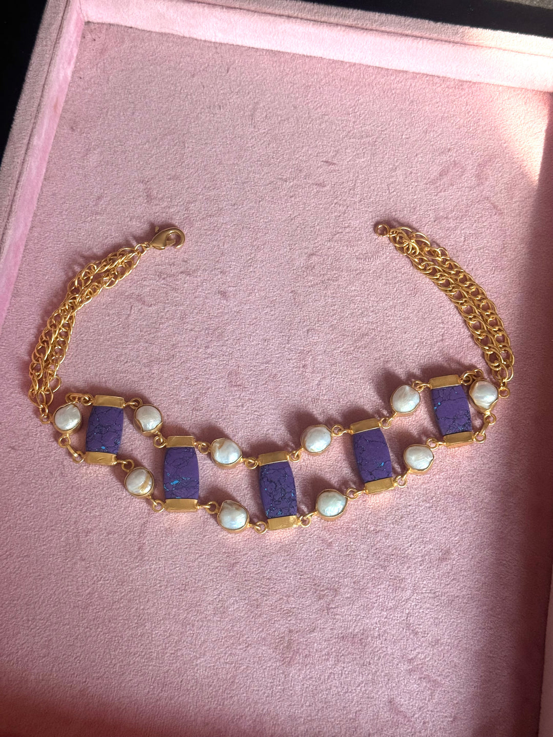 Statement Choker – Gold Brass, Adjustable Necklace