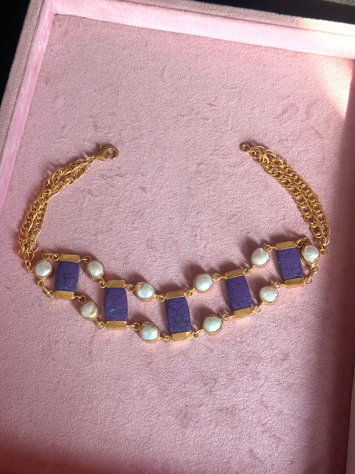 Statement Choker – Gold Brass, Adjustable Necklace