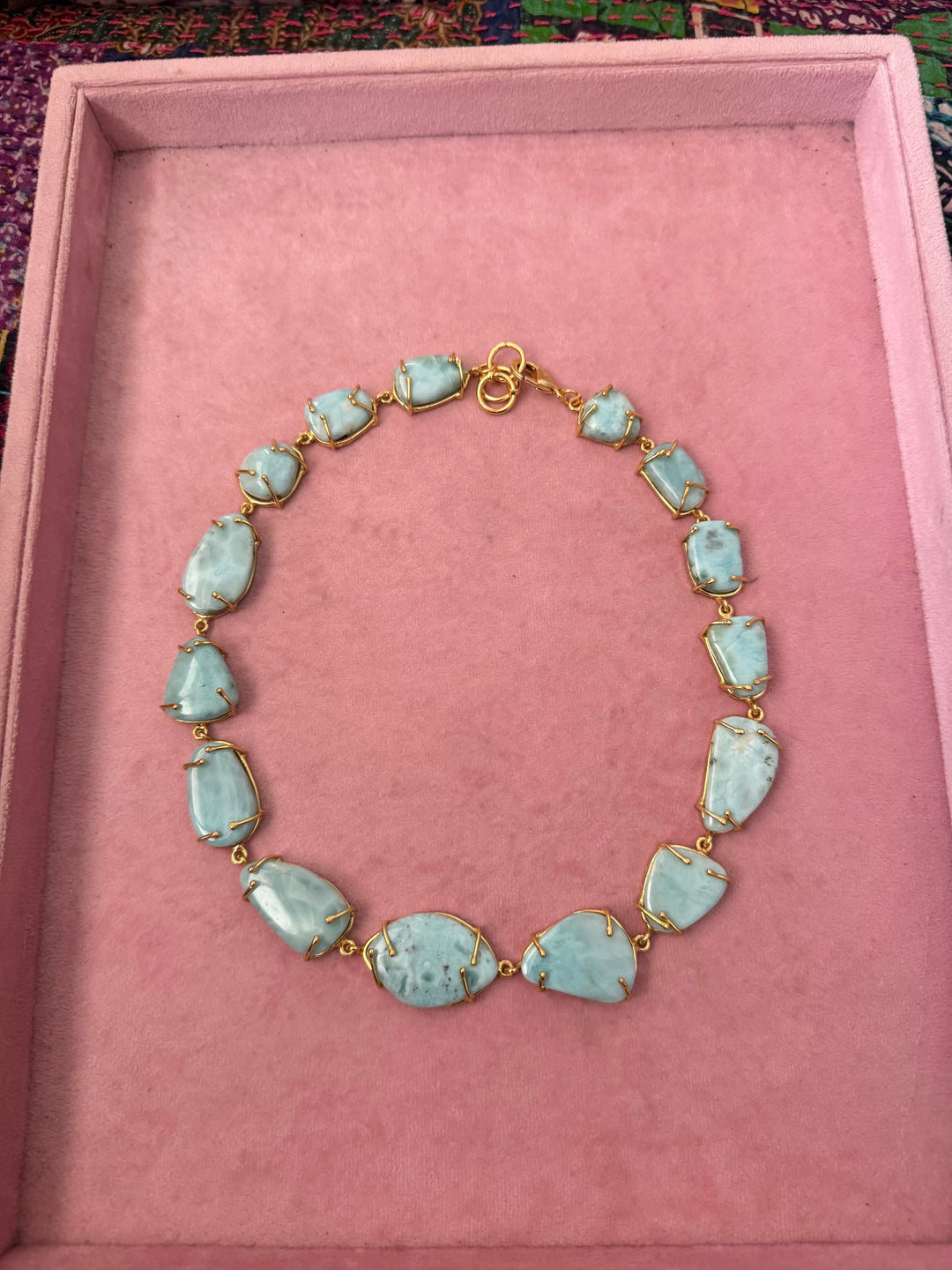 Statement Larimar Stone Necklace