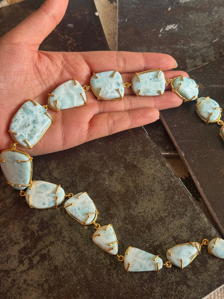 Statement Larimar Stone Necklace