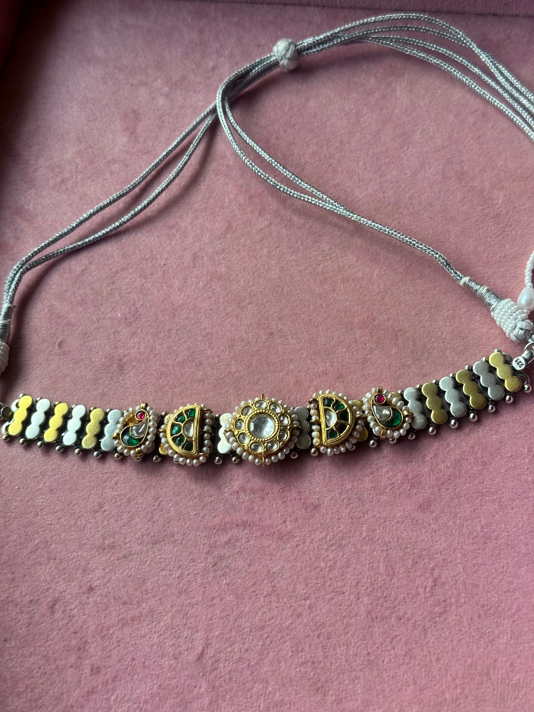Pure 925 Silver Kundan Choker