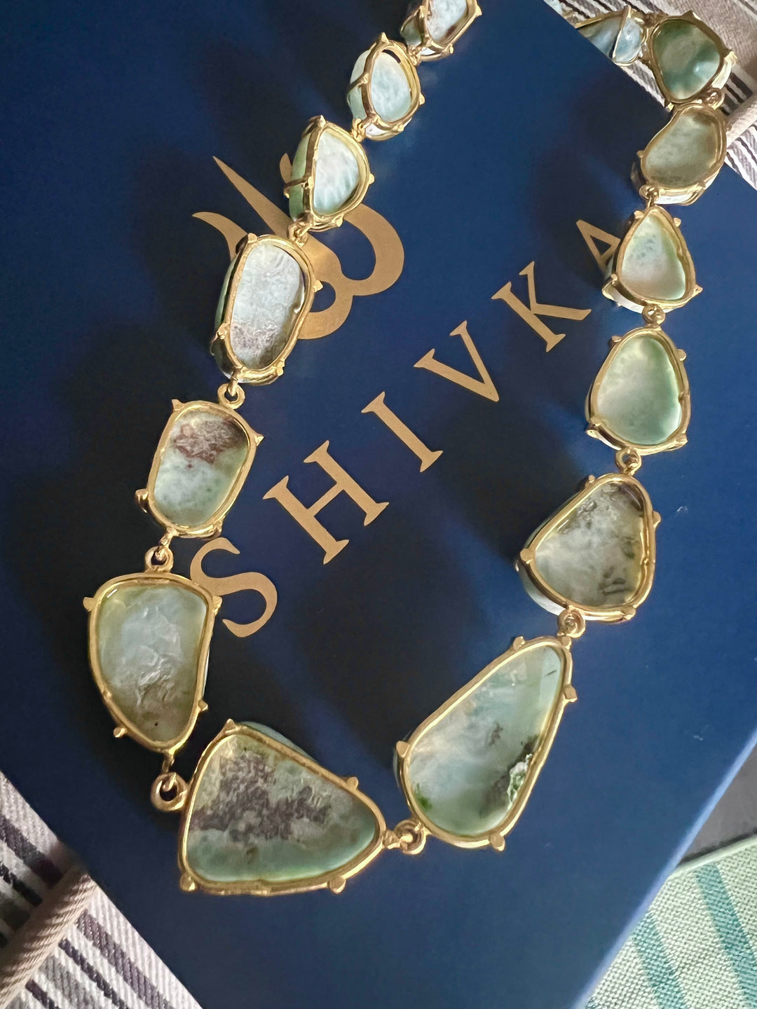 Statement Larimar Stone Necklace